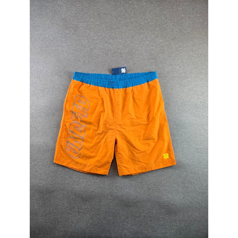 UNDFTD Sport Shorts Men's Large Orange Blue Undefeated Outline Logo‎ Swim NWT